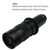 Adjustable 38MP 2K HDMI TF Video Auto Focus Industry Microscope Camera + 180X C-Mount Lens+Stand+144 LED Ring Light+10.1" LCD