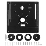 Router Table Insert Plate Electric Trimming Machine Jig Saw Flip Board with 4 Rings Screws Engraving Auxiliary Woodworking Tool
