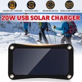 10W 5V Solar Panel Portable Sunpower Solar Cells USB Mobile Phone Photovoltaic Charging Power Bank With Suckers and Carabiner