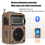 Upgraded Full Band Radio Portable FM/MW/SW/WB Radio Receiver Bluetooth 5.0 Speaker TF Music Player Support Alarm Clock Lock