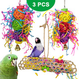 Bird Toy Set Parrot Shredder Foraging Assorted Hanging Cage Bird Chewing Rack Toys Pet Molar Pastime Tesring Chewing Birdie Bite