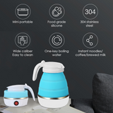 Electric Kettle Foldable Silicone Portable Water Kettle 600ml Mini Small Electric Kettles Travel Water Boiler Camping Kettle