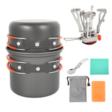 Outdoor Camping Cookware Cooking Stove Kit Travel Pan Hiking Picnic Camping Tools  camping equipment camping utensils titanium
