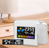 LED Digital Projection Alarm Clock Thermometer Desk Time Date Display Projector Calendar USB Charger Table Led Weather Clock
