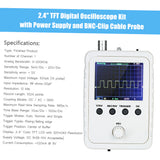 KKmoon 2.4" TFT Digital Oscilloscope Kit with Power Adapter and BNC-Clip Cable Probe DS0150 0-200KHz