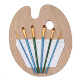 Wooden Minimalist Palette Student Oval Oil Painting Gouache Brush Set Painting Paint Palette Paint Tray Art Supplies