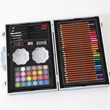 Brand New High Quality 141pcs Alloy Box Painting Drawing Art Kit Color Pencil Crayon Pigment Brush For Boys Girls Kids Gift