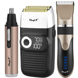 Professional Barber Hair Clipper Men Rechargeable Electric Shaver Beard Nose Ear Trimmer Removal Blad Head Shaving Razor Machine