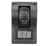 12-24V LED Dual Battery Test Panel Rocker Switch Car Truck Marine Boat Voltmeter 4P ON-OFF-ON