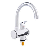 Stainless Steel Electric 360 Degree Rotation LED Fast Instant Faucet Tap Cold Hot Water Heater Safe Kitchen Under Inflow Sliver