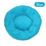 Round Big Dog Bed Sofa Long Plush Lounger Basket Fluffy Pet Bed House for Dogs Cats Puppy Cushion Winter Warm Pet Bed Kennel