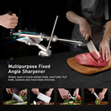 Knife Sharpener System with 4 Whetstones Clip-on Knife Sharpener Kit 360-degree Rotation Fixed Angle Alloy Knife Sharpener
