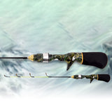 LEO Winter Ice Fishing Camouflage Ice Fishing Rod Super Soft Strong Mini Shrimp Fishing Rod for Boat Sea Fishing
