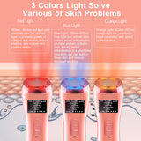 7in1 EMS LED Photon Therapy Sonic Vibration Wrinkle Remover Hot Cool Skin Cleaner Cleansing Rejuvenation Facial Massage Portable
