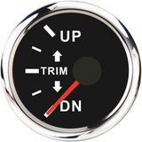 2'' 52mm Up to Dn Trim Gauge Outboard Engine Meter For Marine Boat 0-190ohm Fit Yacht Red Backlight 12V 24V Left Right Display