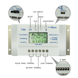 Pwm T20 12/24V 10A 20A 40A MPPT Solar Panel Battery Regulator Charge Controller Solar LCD Display Charger Controller