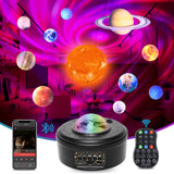 10 Planet Galaxy Starry Sky Projector Lights Bluetooth Speaker Rotating Night Light LED RGB Star Lamp Christmas New Year Gift