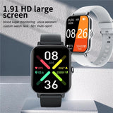 Smart Watch F107 Men Big Screen BT Call Blood Glucose Body Temperature Monitor Voice Assistant Women Fashion  Smartwatch