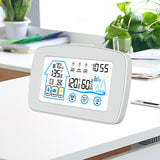 Indoor &amp; Outdoor Hygrometer Thermometer with Time Backlight LCD Display Desk Electronic Temperature Humidity Meters for Home