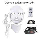 7 Colors LED Mask Light Therapy Facial Mask with Neck Skin Rejuvenation Anti-aging Beauty Therapy Skin Care Whitening Instrument
