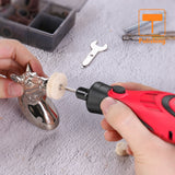 Rechargeable Cordless Rotary Tool 7.4V DIY Rotary Tool Kit with 5 Various Speed 5000-25000rpm 4 LED Lights&amp;38pcs Accessories