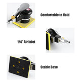 Random Orbit Air Sander with 90x175mm Base Self Vacuuming Pneumatic Sander Air-operated Polisher for Auto Body Work Furniture
