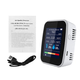 5 in 1 Air Quality Monitor USB Rechargeable Digital CO2 HCHO TVOC Temperature Humidity Tester NDIR Carbon Dioxide Meter