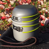 Stainless Steel Tableware Camping Hiking Cookware Picnic Hiking Set Outdoor Survival Equipment Portable Pot Cup Cooking Sets
