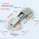 4Pcs/Lot 3-4Inch 90Degree Not Drilling Hole Cabinet Hinge Cabinet Door Soft Closing  Hydraulic Buffer Hinge Furniture Hardware