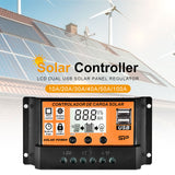 10A/20A/30A/40A/50A/100A Auto Solar Charge Controller LCD Dual USB Solar Panel Regulator Output Solar Panel PV Regulator