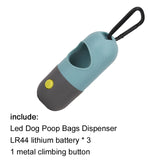 Pet Dog Poop Bags Dispenser LED light Waste Bag Dispenser Fits For Pet Leash dog Degradable Poop Bags Set Cleaning Supplies