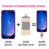 Pendrive 128GB 3 in 1 iPhone USB Flash Drive OTG 32GB Pendrive 3.0 Cle Usb Flash Drive 64GB For for iPhone /Android/Tablet PC