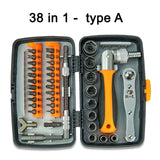 38/32 in 1 Screwdriver Set Multi-purpose Ratchet Handle Wrench Bit Household Machine Repair Combination Tool