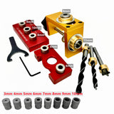 Upgraded 3 In 1 Doweling Jig Woodworking Adjustable 3-10mm Pocket Hole Jig,Alloy Drilling Guide Locator for Fast Splicing Board