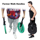 Heavy Duty Farmers Walk Straps Weightlifting Handle Straps for Barbell Plates Metal Gym Handles Functional Exercise Equipment