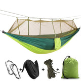 1-2 Person Portable Outdoor Camping Hammock with Mosquito Net High Strength Parachute Fabric Hanging Bed Hunting Sleeping Swing