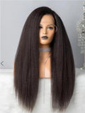 Wig black long straight hair fluffy natural synthetic fiber wig