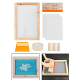 24 Pieces Screen Printing Starter kit Wood Silk Screen Printing Frame with Squeegees Tool for DIY T-shirts Clothes Bag Mesh Fram
