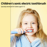 Children Electric Toothbrush Kids 5 To 12 Years Old Cleaning Care Oral Bacteria 6 Replacement Brush Heads USB Charging