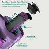 Portable Ceramic Wireless Automatic Curling Iron Electric Hair Curler USB Rechargeable for LCD Display Curly Wave Styler Machine