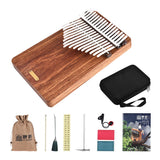 LINGTING K17P 17-key Portable Thumb Piano Kalimba Mbira Sanza Solid Wood Material with Case Stickers Tuning Hammer Pickup