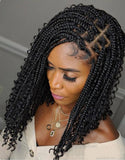 Braid wig short curly hair mechanism elastic mesh chemical fiber headgear spot Box Braid Wig