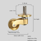 4PCS/Lot Universal Caster Wheels 360 Degree Rotation Round/ Square Cup Brass Heavy Wheel Hardware Movable for Furniture Cabinet