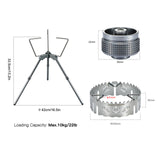 Camping Stove Rack with Adapter Windproof Pot Rack Camping Stove Stand Bracket Holder Stove Support for Camping Hiking Picnic