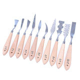 Stainless Steel Palette Art Tools With Wooden Handle Spatula Practical Color Mixing Painting  Set Professional Texture