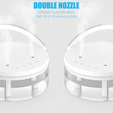 HAEGER-Cool Mist Humidifier Quiet Air Humidifiers Atomization Dual Nozzles Plants Humidifier with Night Light for Office,White