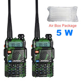 2pcs Real 8W Baofeng UV-5R Walkie Talkie UV 5R High Power Amateur Ham CB Radio Station UV5R Dual Band Transceiver 10KM Intercom
