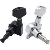 2set Guitar Sealed Small Peg Tuning Pegs Tuners Machine Heads for Acoustic Electric Guitar ( Black 6R&amp;Silver 6R )