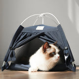 Pet Tent Cave Bed For Cat Small Dog Portable Teepee With Mat Puppy kitten Kennels House Cotton Linen Detachable Pet products