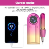 Rechargeable Nail Drill Electric Nail File 45000RMP Professional Nail Drill Kit For Acrylic Nail Gel Manicure Pedicure Polishing